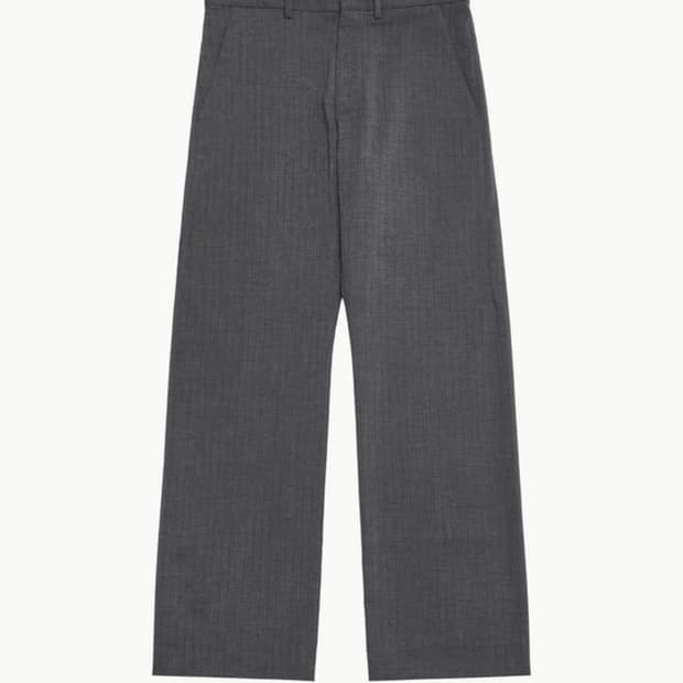 머듈 그레이 스트라이프 슬랙스 팬츠 