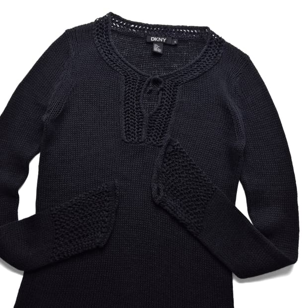 [S] DKNY 크로셰 디테일 코튼 니트