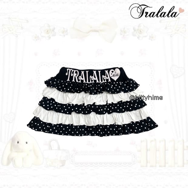 Tralala 트랄라라 히메갸루 도트 캉캉스커트 러블리갸루 땡땡이치마