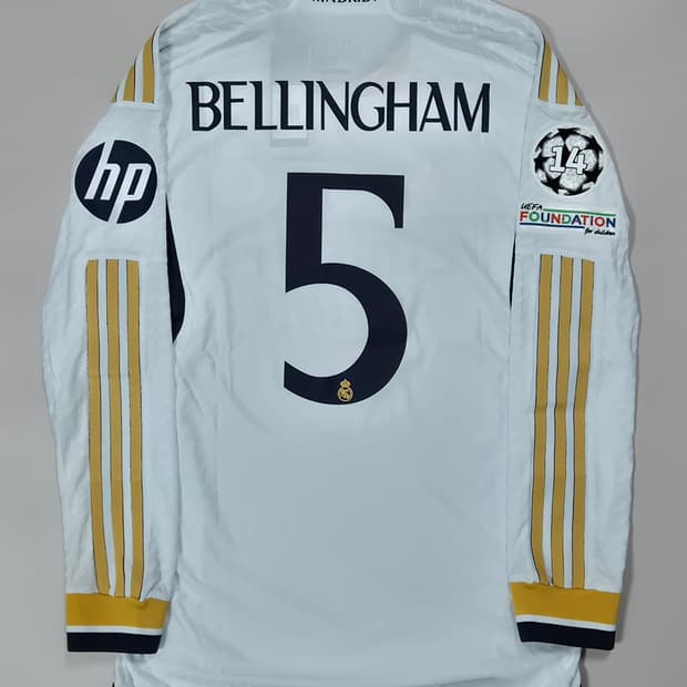 23-24 레알마드리드 홈 벨링엄 긴팔유니폼 L (마킹불량)