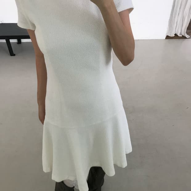 vintage ivory frill one-piece