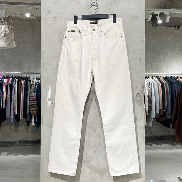 폴로 랄프로렌 아이보리 나오미 글래스 데님 팬츠