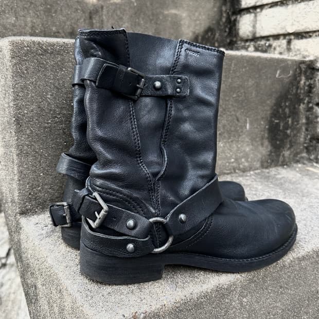 Geox Italy buckle detail bondage boots