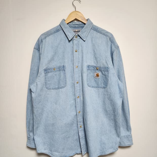 칼하트Carhartt 카라 배색 데님 셔츠 L - S198