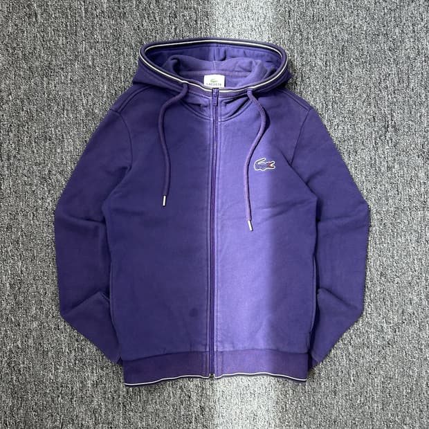 라코스테 퍼플 올드스쿨 후드집업