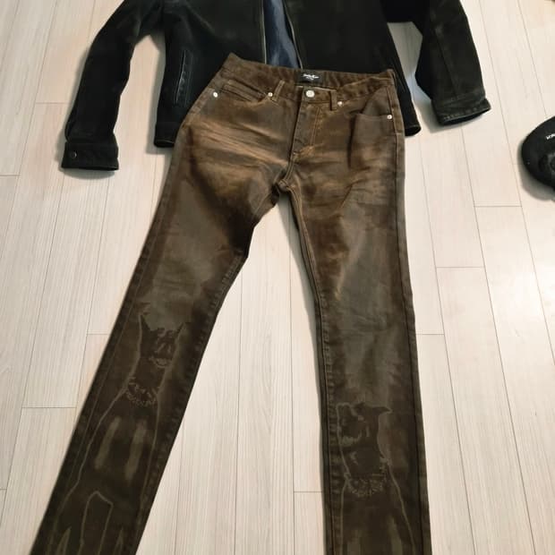 새상품 스모크라이즈(Smoke Rise) 도베르만 그래픽 코팅 팬츠