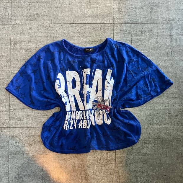 일본빈티지 Richmix 핀터깔y2k 오리엔탈락펑크갸루 반팔케이프티셔츠