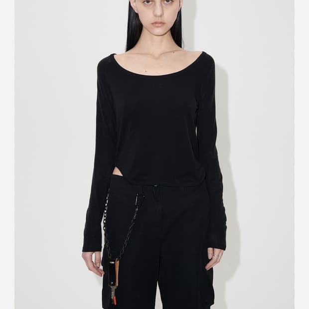 아워레가시 Our Legacy 딥 넥 롱슬리브 티셔츠 블랙 34