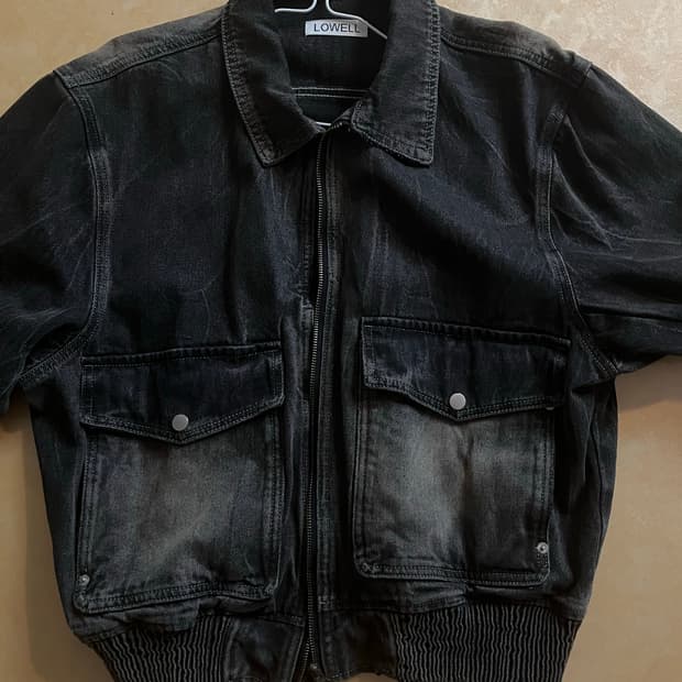 유랜 브라운 포켓 데님 자켓