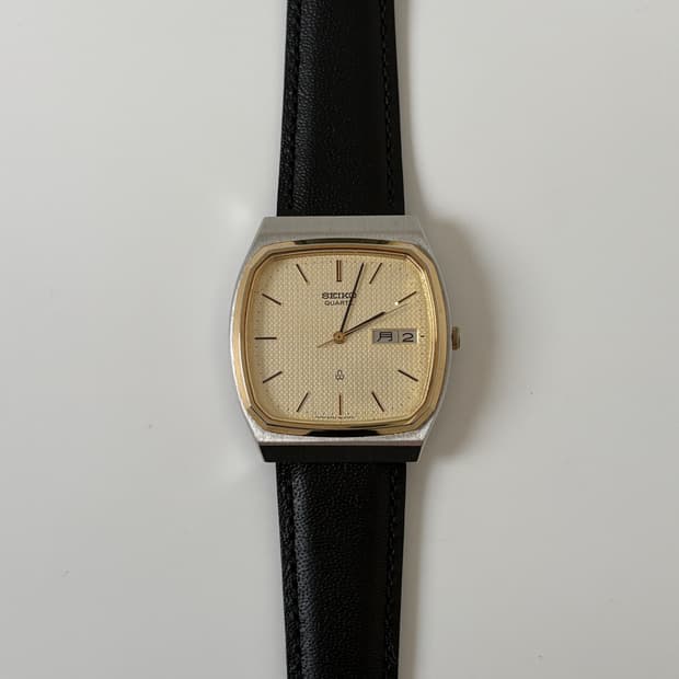 1980s Seagull Gold Bezel Square Quartz