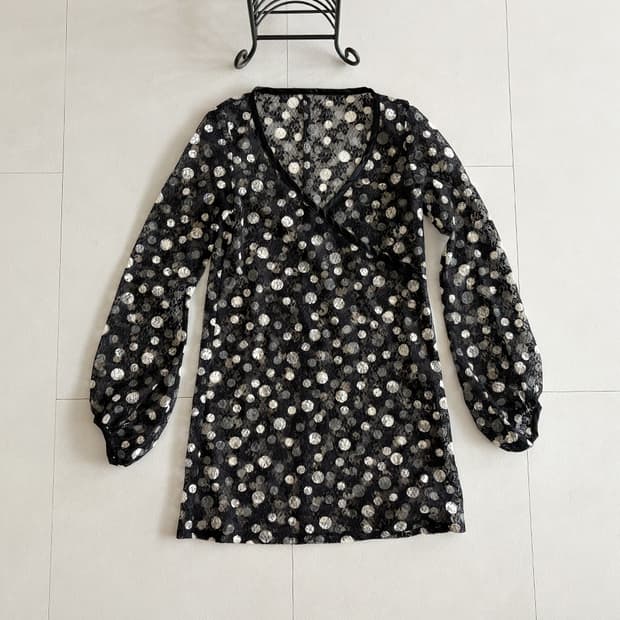 dot lace sheer top