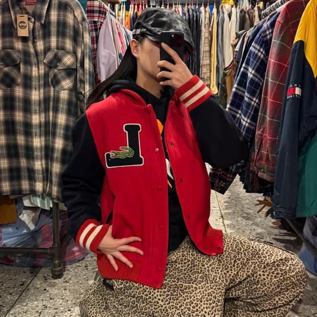 Lacoste 라코스테 자수 울 야구 점퍼