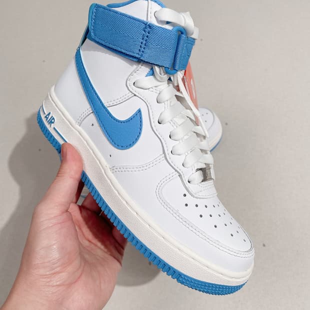 (정품/새상품) 나이키 여성 스카이블루 에어포스 하이 스니커즈