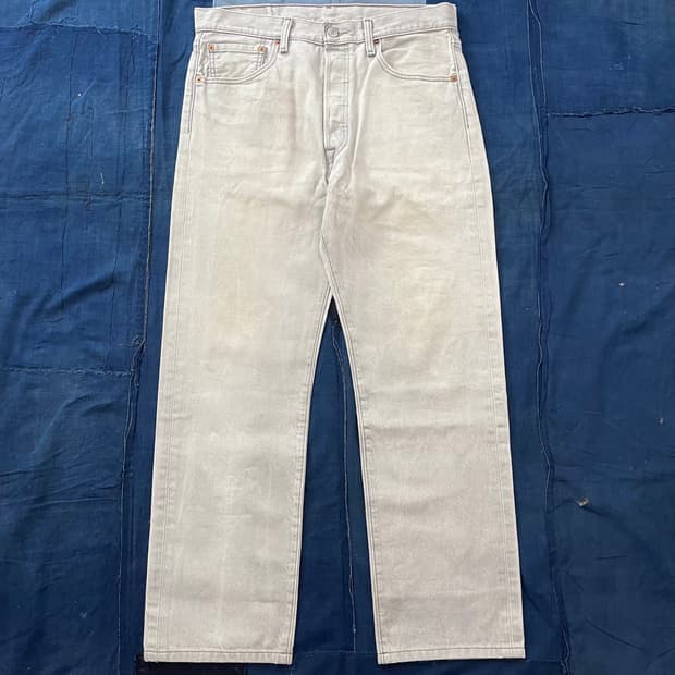 빈티지 리바이스 501 데님 팬츠 그레이