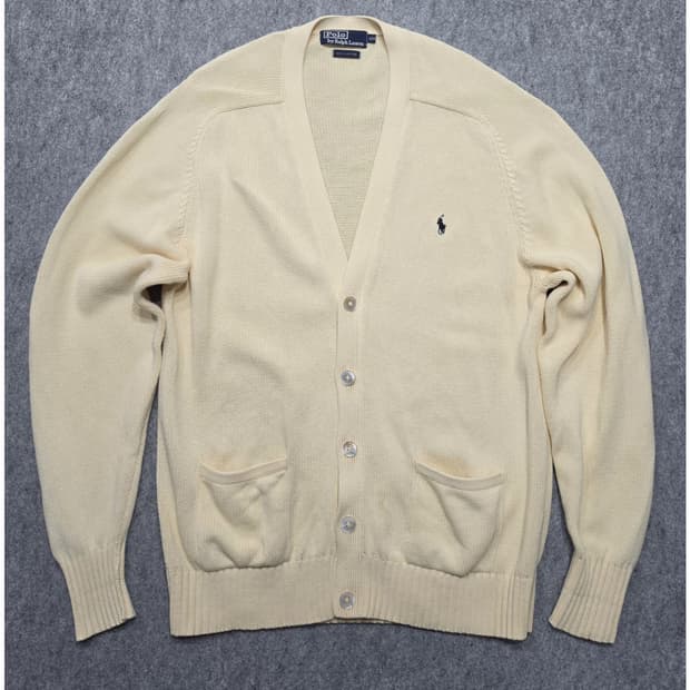 폴로 랄프로렌 90s 코튼 니트 포켓 가디건 100