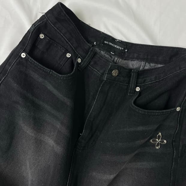 M) SURGERY 블랙 더블 폴딩 배기진