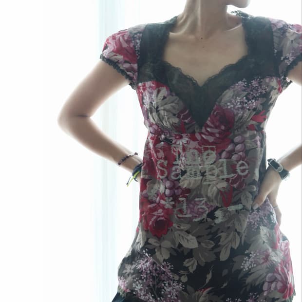 [Hysteric Glamour] Floral Lace Sheer Top