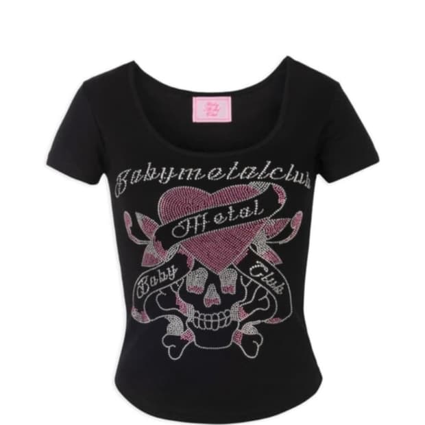 베이비메탈클럽 트윙클 스컬 티 블랙