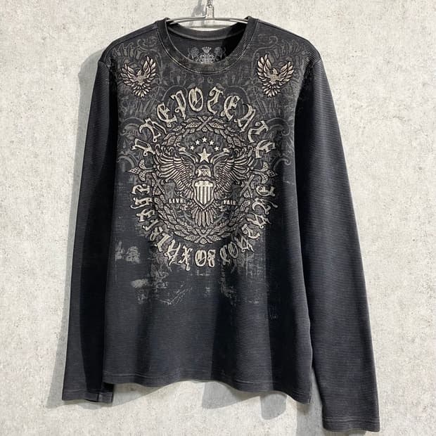 [XL] Prepotente 락시크 프린팅 와플 롱슬리브