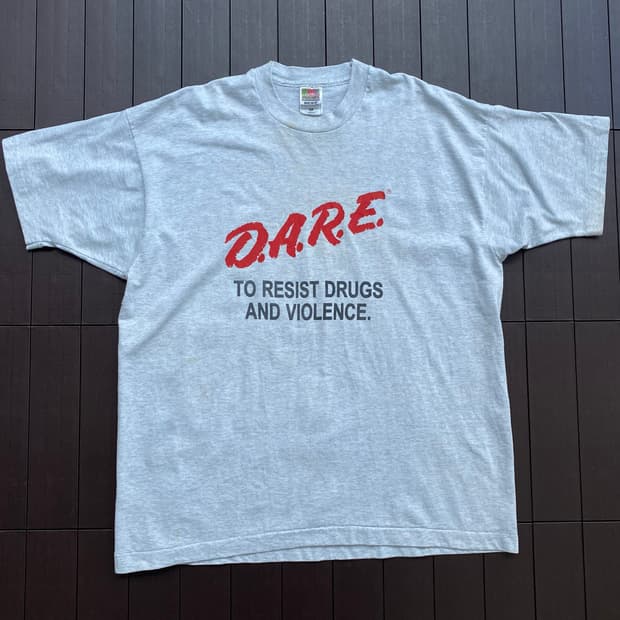 (XL) 90s 빈티지 DARE 티셔츠 그레이