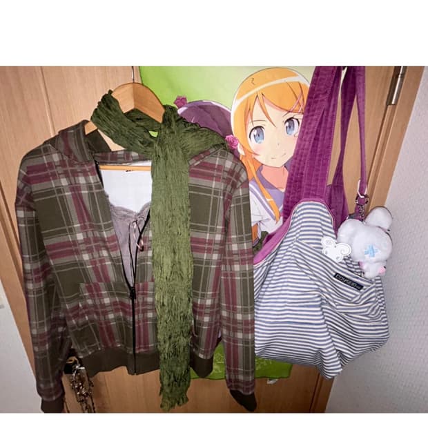 쏘비 체크 후드집업