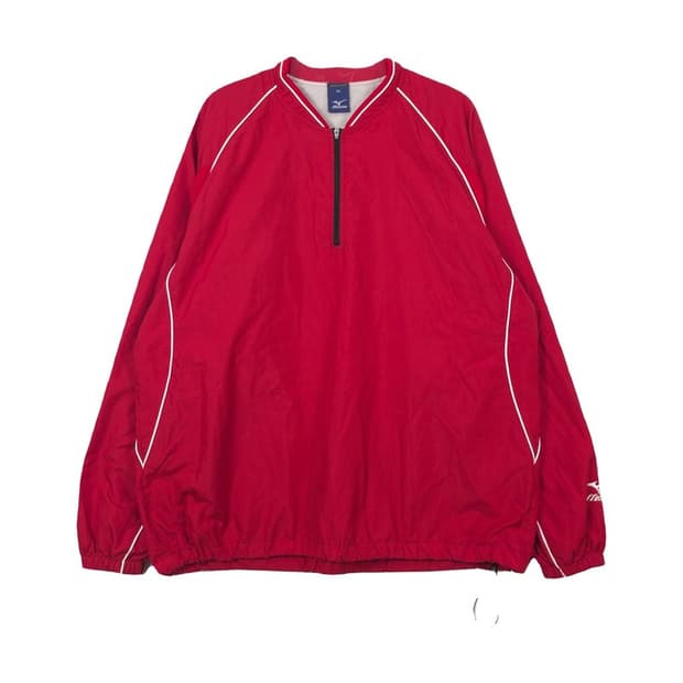 미즈노 올드스쿨 파이핑 브이넥 웜업 피스테 XL