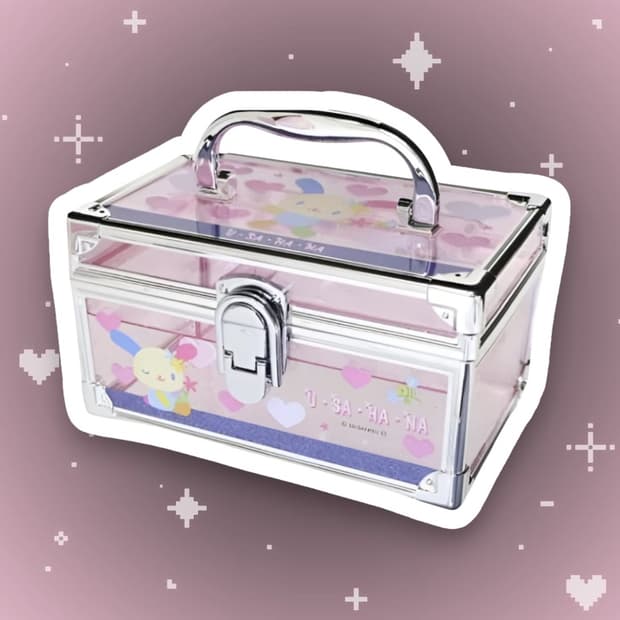 산리오 우사하나 핑크 데님 버니티 케이스 보석함