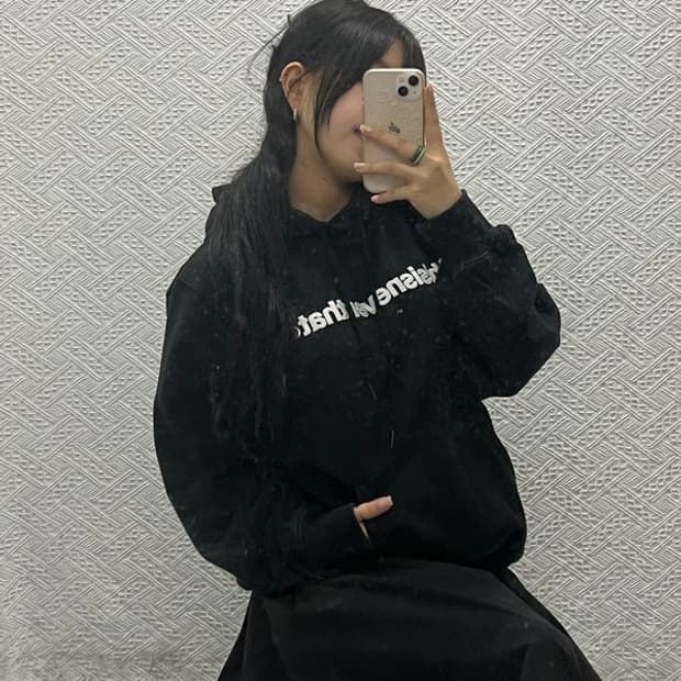 디스이즈네버댓 피그먼트 미드로고 후드티 M C06487