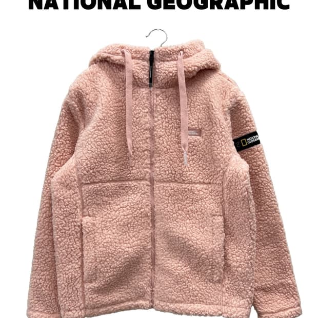 (XS) 내셔널지오그래픽 셰르파 플리스 뽀글이 자켓 베이비핑크