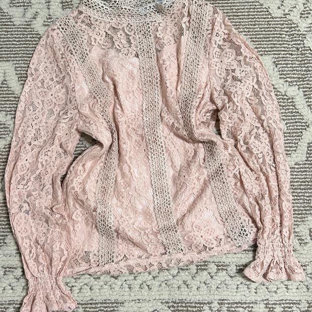 빈티지 모리 페어리 플로럴 핑크 탑 히메갸루