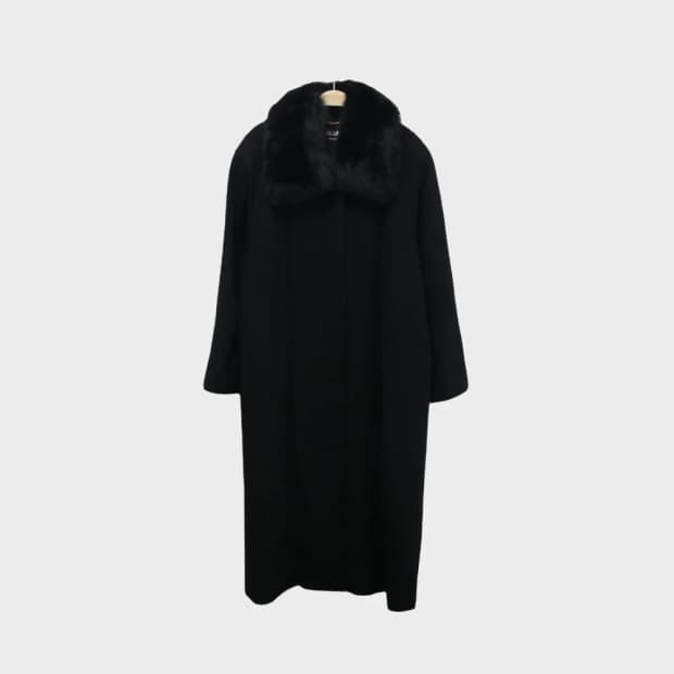SERETONE  블랙 퍼 캐시미어 혼방 롱코트 60913