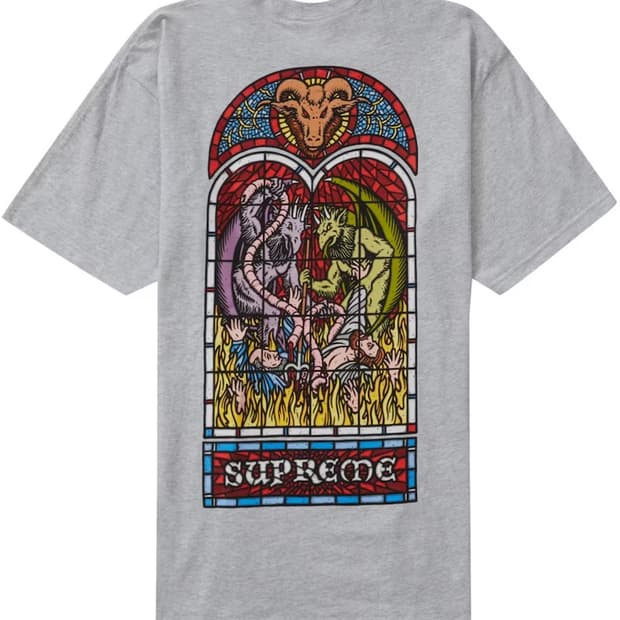 Supreme worship T-shirt ash grey