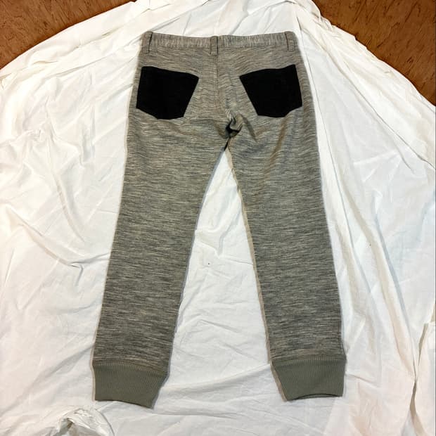 15AW 준야 와타나베 그레이 울 니트 리브 헴 팬츠