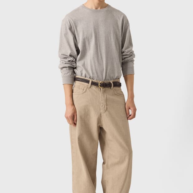 유스 와이드 데님 샌드베이지 m