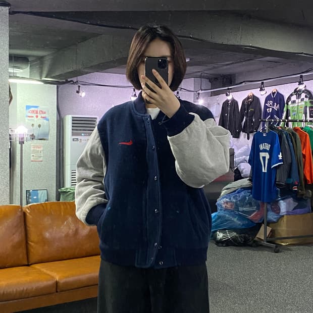 나이키 00s 올드스쿨 빅로고 바시티 자켓B2815