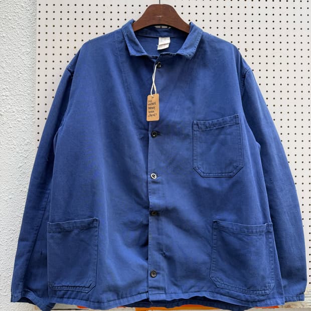 WASHED BLUE BELTED OLD VINTAGE 프렌치워크자켓