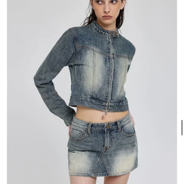 블랙업 클레븐 데님 자켓 s