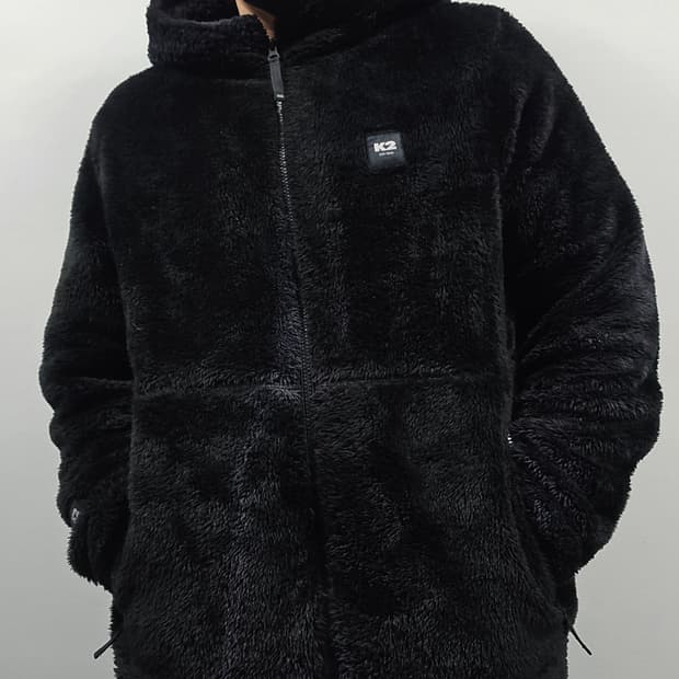 K2 21FW 후리스 후드 집업 자켓 블랙 105사이즈