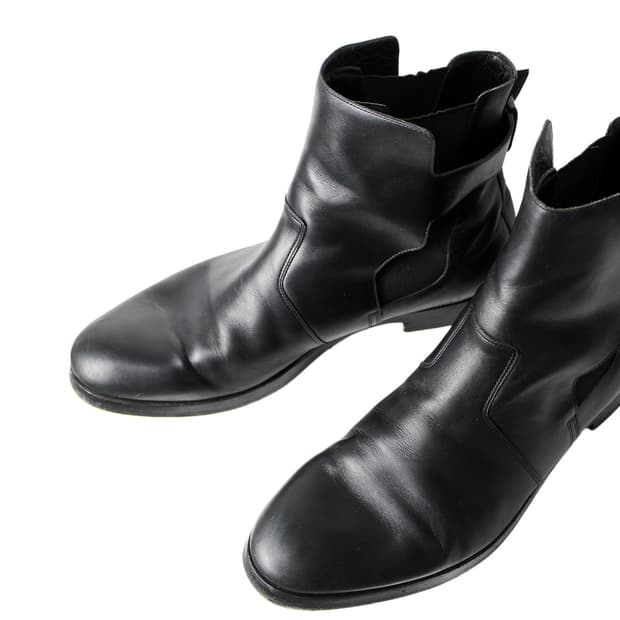 Pierre Hardy Black Leather Strap Boots