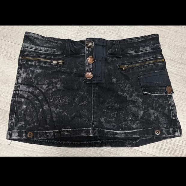 택포 돌청 미니스커트 숏츠 숏스 단추 갸루 펑크 아케호무 스커트