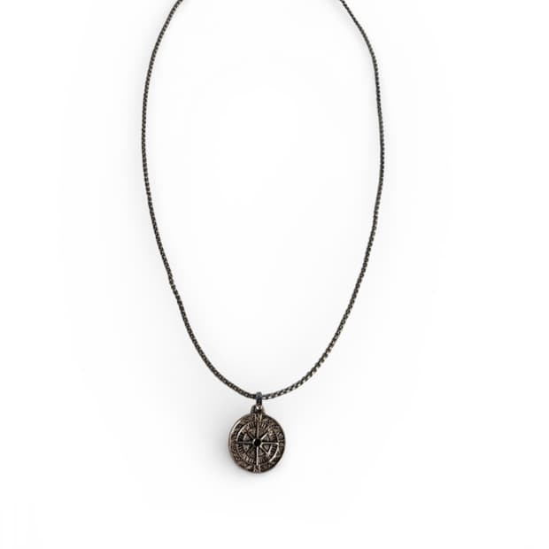 Noir Compass Necklace