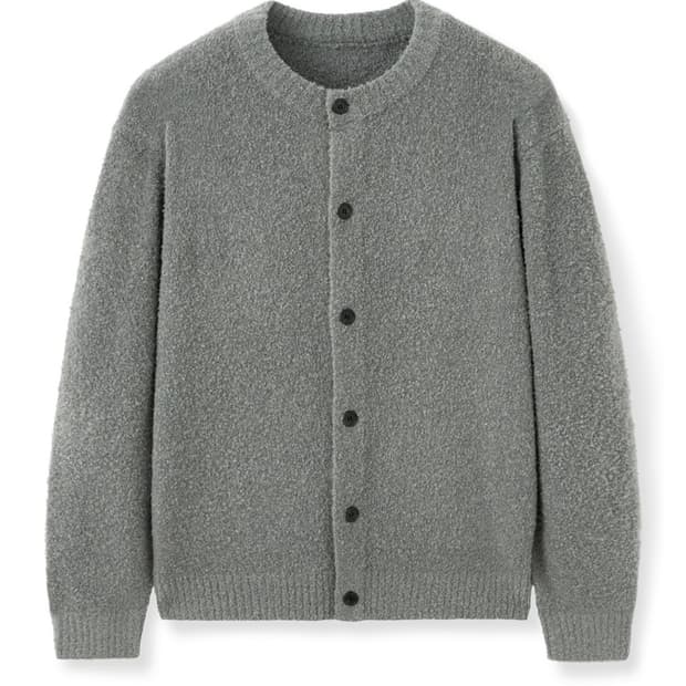 TNGT 라운드넥 가디건 그레이 100