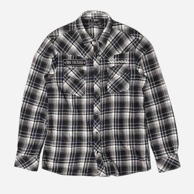 GILEVANS patch logo western shirt