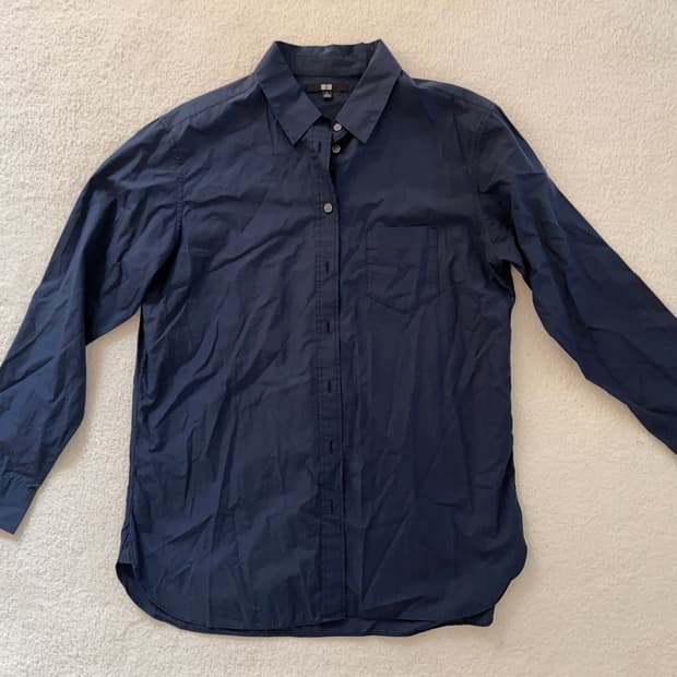 유니클로 여성 네이비 셔츠 100