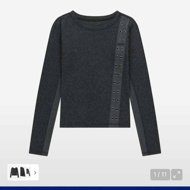 아캄 사이드 아일렛 롱슬리브 1사이즈 다크그레이