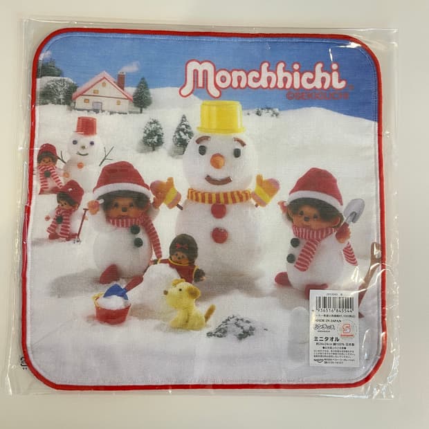 몬치치 사계 겨울 미니 타월 손수건 눈사람