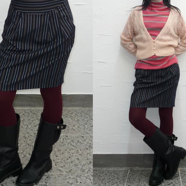 Baggy navy midi skirt