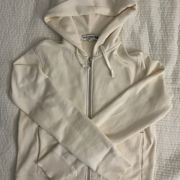 유니클로 이네스 아이보리 후드집업 M