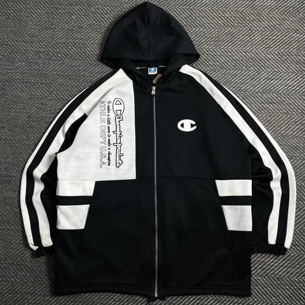 챔피온 올드스쿨 스펠아웃 빅로고 후드 트랙 탑 자켓 o 4474