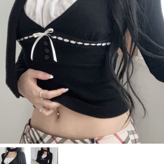 바로배송/새상품) 엔젤넘버555 노팅힐 탑 스카프 세트 블랙